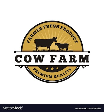 Vintage cattle and angus emblem label logo design vector image