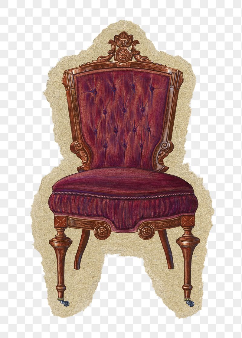 Vintage chair png sticker, ripped | Free PNG Illustration - rawpixel