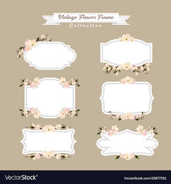 Vintage cherry blossom frame collection vector image