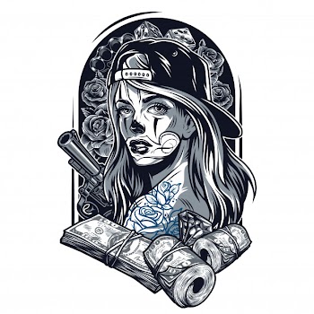 Vintage chicano tattoo concept Free Vector