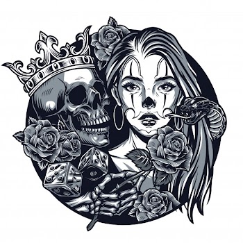 Vintage chicano tattoo round concept Free Vector