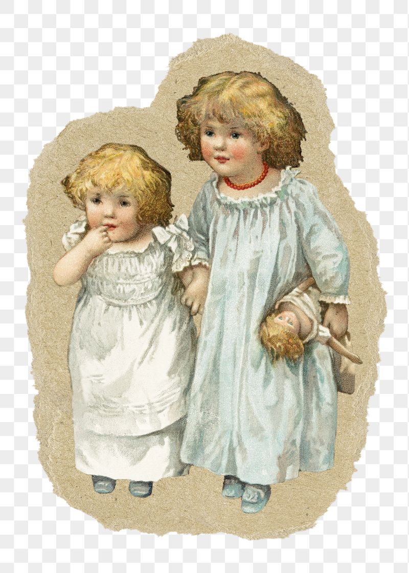 Vintage children png sticker, ripped | Free PNG Illustration - rawpixel
