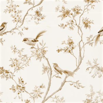 Vintage Chinoiserie Botanical Wallpaper Pattern