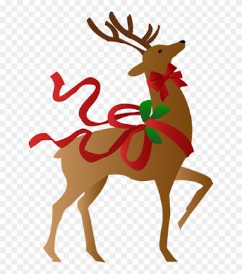 Vintage Christmas Border Clip Art - Reindeer Christmas