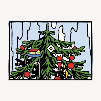 Vintage Christmas tree clipart, illustration | Free Vector - rawpixel