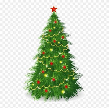 Vintage Christmas Tree Clipart - White Xmas Tree Png