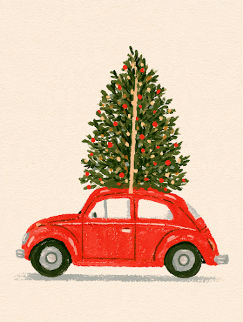 Vintage Christmas Tree on Car