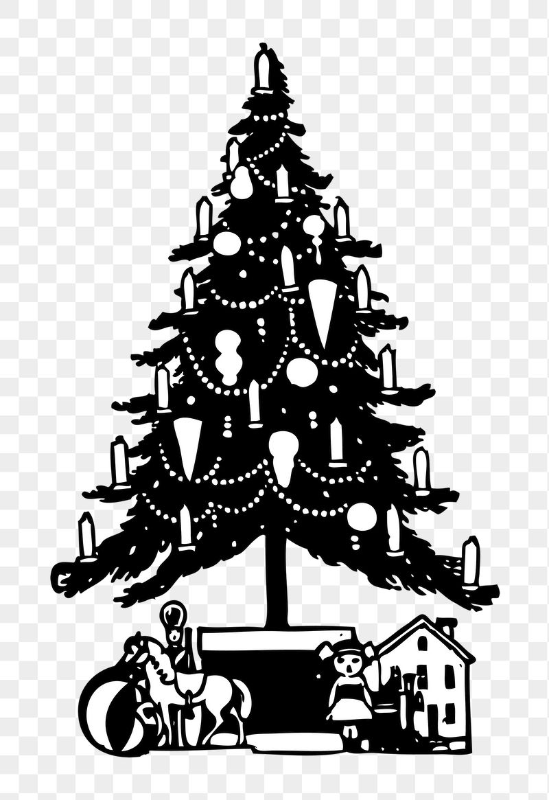 Vintage Christmas tree png sticker, | Free PNG - rawpixel