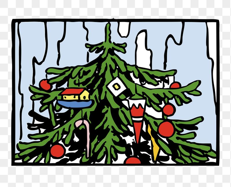 Vintage Christmas tree png sticker, | Free PNG - rawpixel