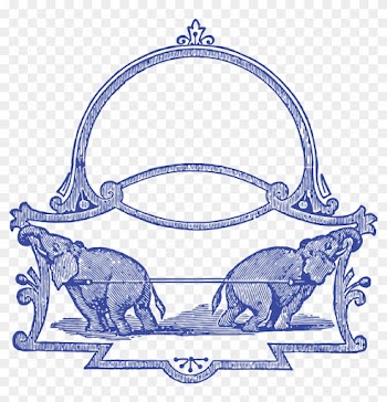 Vintage Circus Elephant Clipart - Picture Frame