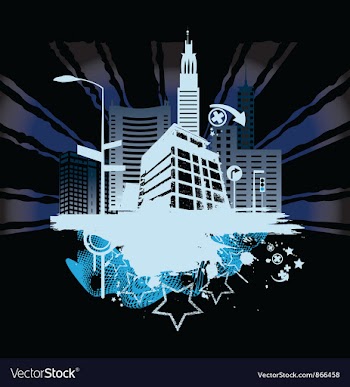 Vintage city background vector image