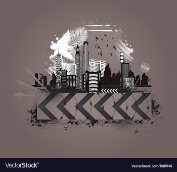 Vintage city background vector image