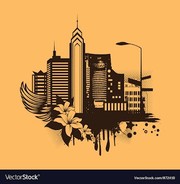 Vintage city background vector image