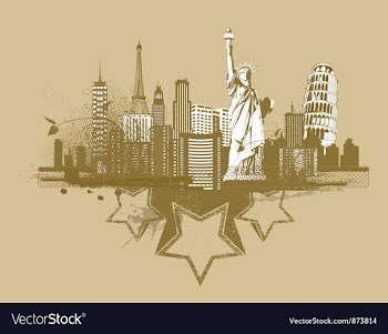 Vintage city background vector image