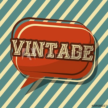 vintage classic speech bubble badge stripes background vector illustration