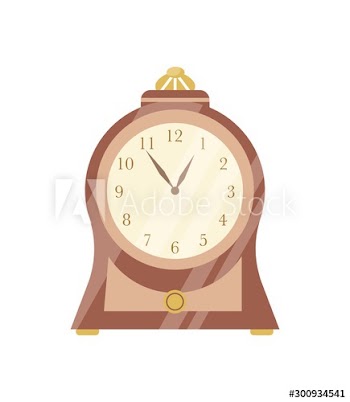 Vintage clock flat vector illustration