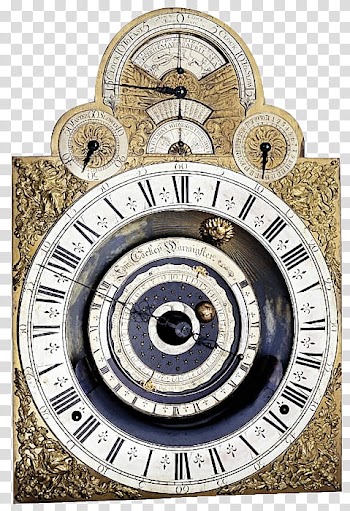 Vintage Clocks s, round brown and white framed analog clock transparent background PNG clipart