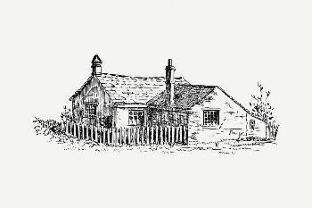 Vintage cottage collage element, countryside | Free PSD Illustration - rawpixel
