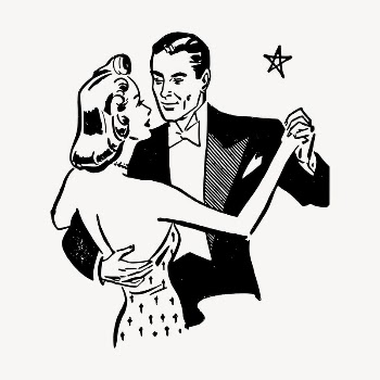 Vintage couple dancing sticker, people | Free PSD - rawpixel