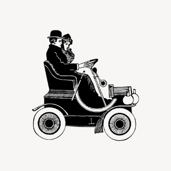Vintage couple driving automobile illustration | Free Vector - rawpixel