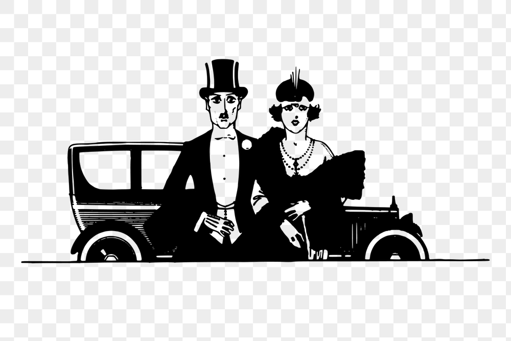 Vintage couple png arriving event | Free PNG - rawpixel