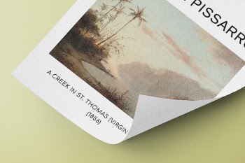 Vintage creek painting poster, stationery | Free Photo - rawpixel