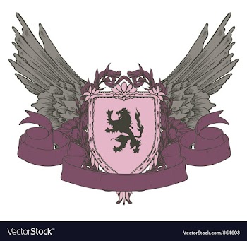 Vintage crest with scroll vector image