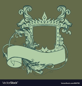 Vintage crest with scroll vector image