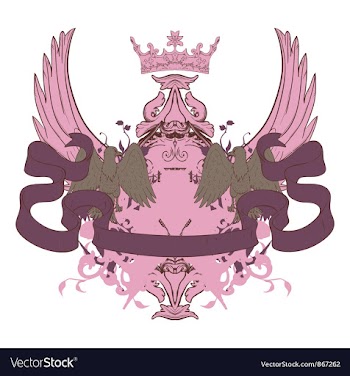 Vintage crest with scroll vector image