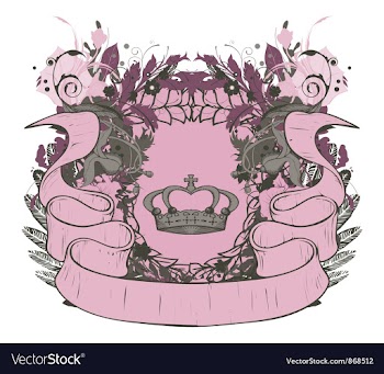 Vintage crest with scroll vector image