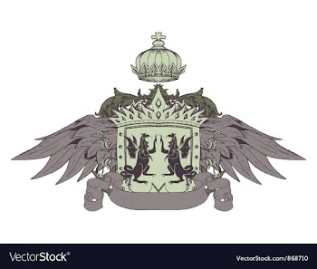 Vintage crest with scroll vector image