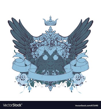 Vintage crest with scroll vector image