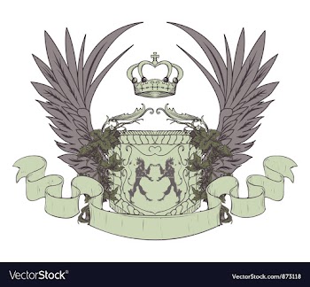 Vintage crest with scroll vector image