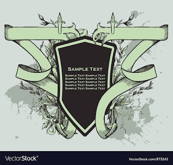 Vintage crest with scroll vector image