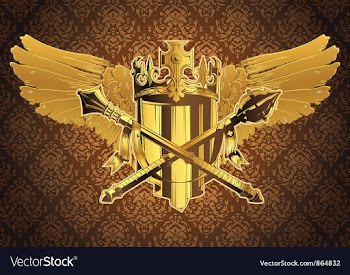 Vintage crest with wings vector image