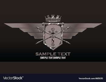 Vintage crest with wings vector image