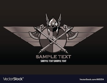 Vintage crest with wings vector image