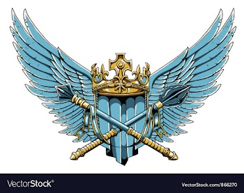 Vintage crest with wings vector image