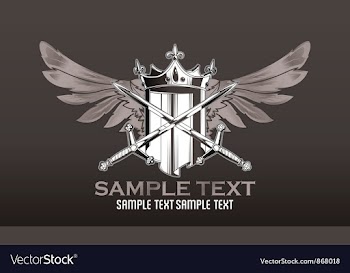 Vintage crest with wings vector image