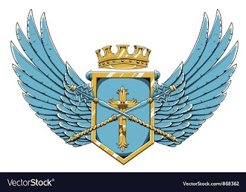 Vintage crest with wings vector image