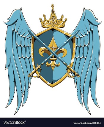 Vintage crest with wings vector image