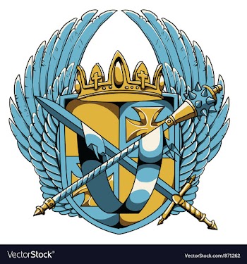 Vintage crest with wings vector image