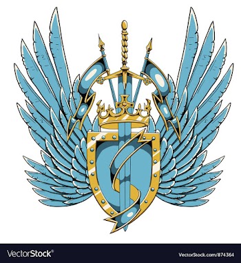 Vintage crest with wings vector image