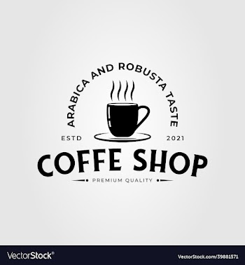 vintage cup of coffee or coffee shop logo design