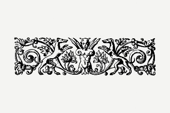 Vintage decorative drawing, black and | Free PSD Illustration - rawpixel