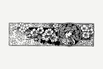 Vintage decorative drawing, black and | Free PSD Illustration - rawpixel