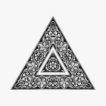 Vintage decorative triangle illustration clipart | Free Vector - rawpixel