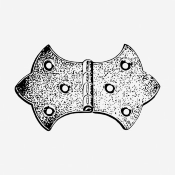 Vintage door hinge clipart, object | Free Vector - rawpixel