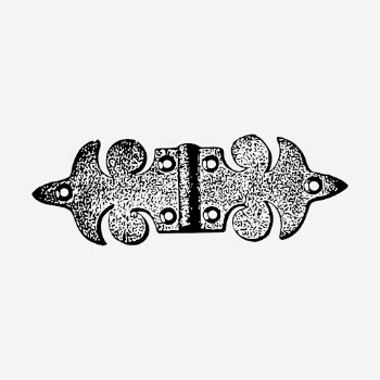Vintage door hinge clipart, object | Free Vector - rawpixel