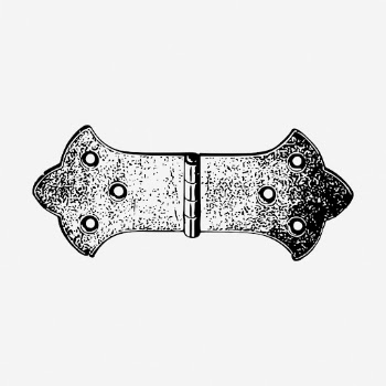 Vintage door hinge drawing, object | Free Photo - rawpixel
